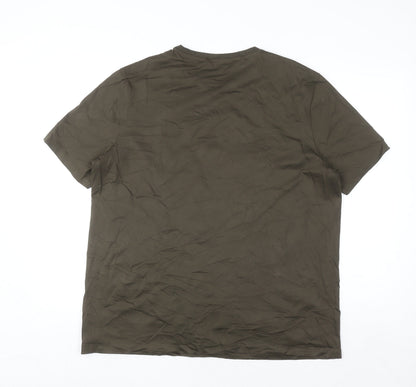 Marks and Spencer Autograph Men's XL Green Crew Neck Supima Cotton T-Shirt