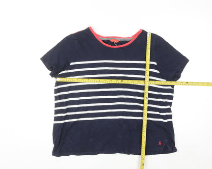 Joules Women's Blue Striped Short Sleeve Cotton T-Shirt Size 18