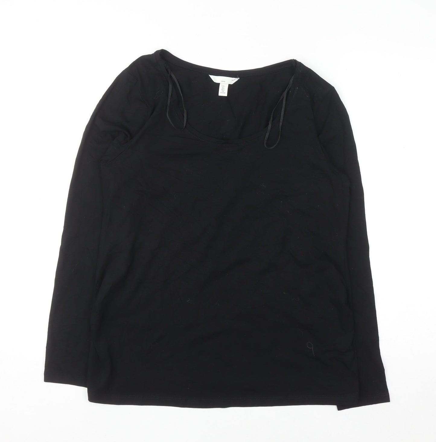 H&M MAMA Women's Black Long Sleeve Maternity Jersey Top Size L
