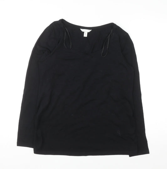 H&M MAMA Women's Black Long Sleeve Maternity Jersey Top Size L