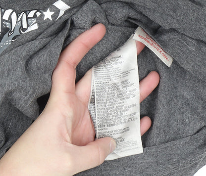 Converse Boys Grey Graphic Logo T-Shirt XL 13-15 Years Short Sleeve