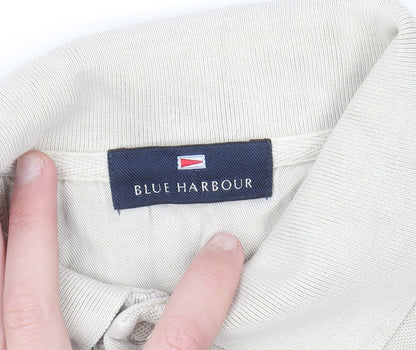 Marks and Spencer Blue Harbour Men's Beige Cotton Polo Shirt Size S