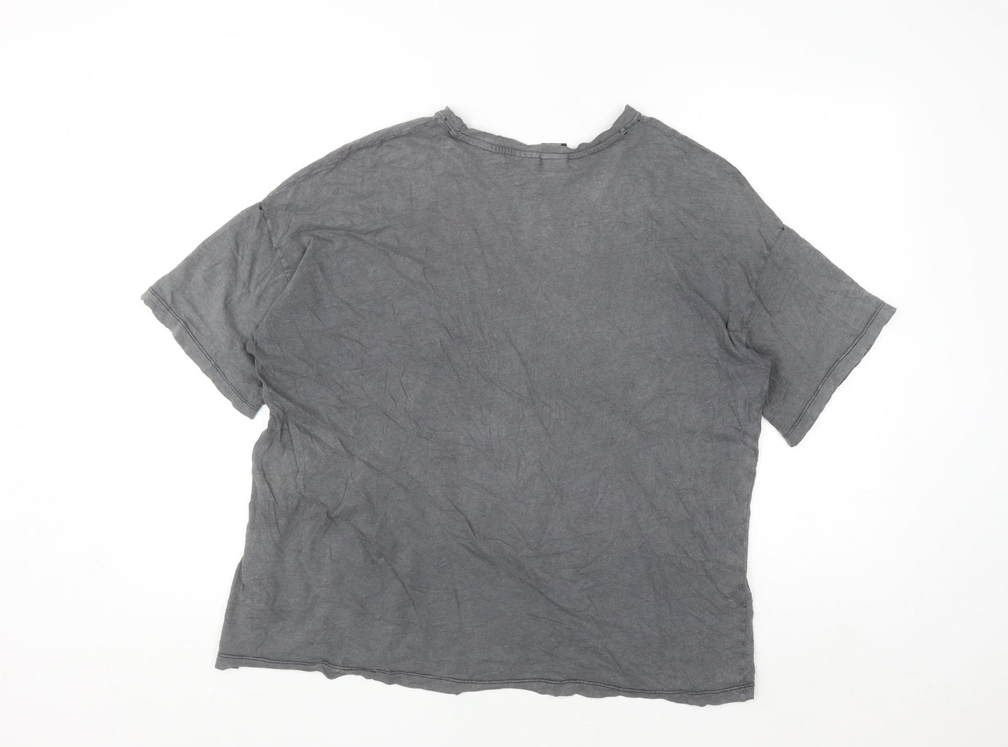 Bershka Women Grey Sublime Band Graphic T-Shirt Size S
