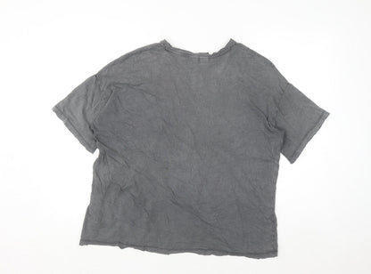 Bershka Women Grey Sublime Band Graphic T-Shirt Size S