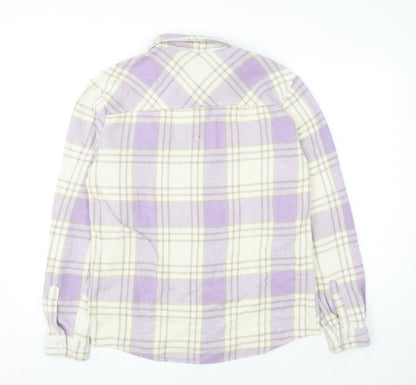 boohooMAN Men's Purple Check Flannel Long Sleeve Shirt Size M