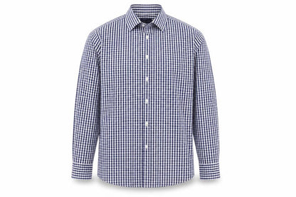 Osborne Men’s Blue Check Classic Fit Long Sleeve Button-Up Shirt Size 18