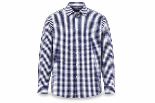 Osborne Men’s Blue Check Classic Fit Long Sleeve Button-Up Shirt Size 18