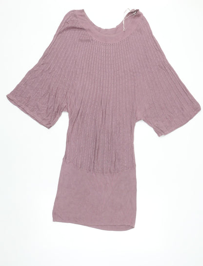 H&M Women Purple Knit Sweater Dress Size 12 Viscose Casual