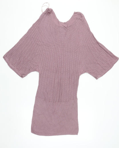 H&M Women Purple Knit Sweater Dress Size 12 Viscose Casual