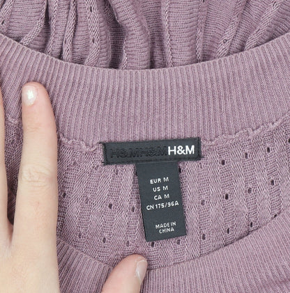 H&M Women Purple Knit Sweater Dress Size 12 Viscose Casual