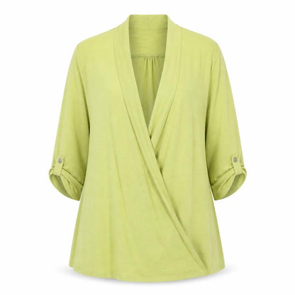 TIGI Women's Green Jersey Cardigan Size 18 3/4 Sleeve
