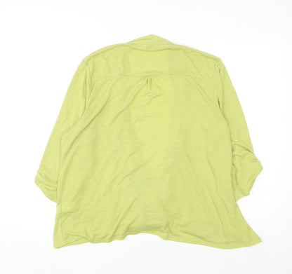 TIGI Women's Green Jersey Cardigan Size 18 3/4 Sleeve