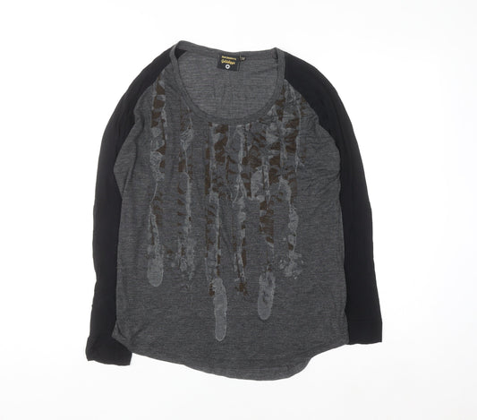 Golddigga Womens Grey Long Sleeve Jersey T-Shirt Size 16