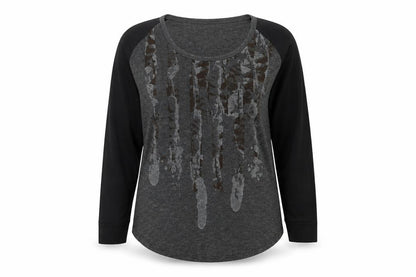 Golddigga Womens Grey Long Sleeve Jersey T-Shirt Size 16