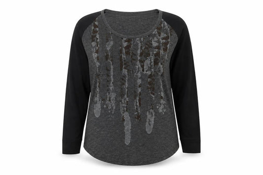 Golddigga Womens Grey Long Sleeve Jersey T-Shirt Size 16