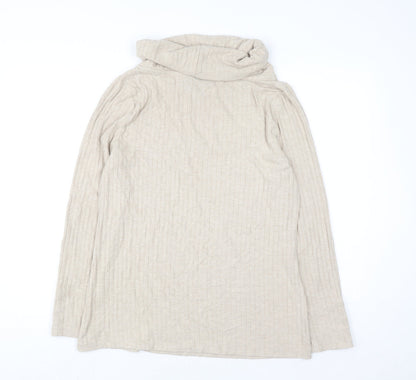 Lands' End Men's Beige Roll Neck Pullover Jumper Size M