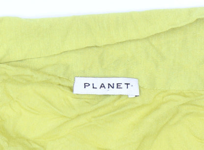 Planet Women's Yellow Short Sleeve Open Cardigan Size M Viscose Blend