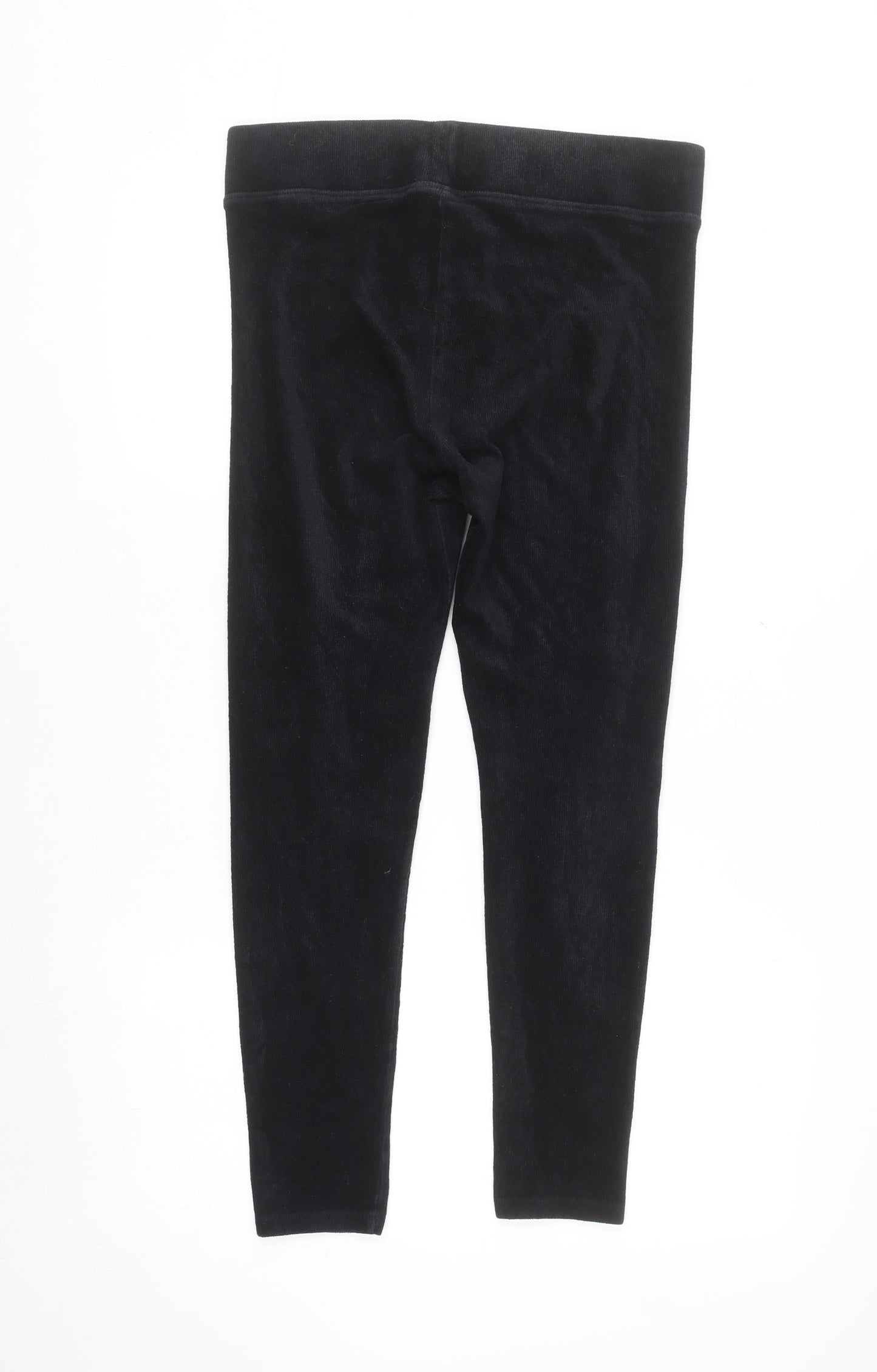Marks and Spencer Women Black Corduroy Leggings Size 12 Short