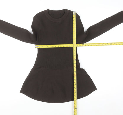 River Island Women’s Brown Crew Neck Long Sleeve Pullover Jumper Size S