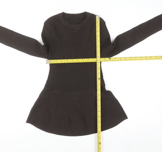 River Island Women’s Brown Crew Neck Long Sleeve Pullover Jumper Size S