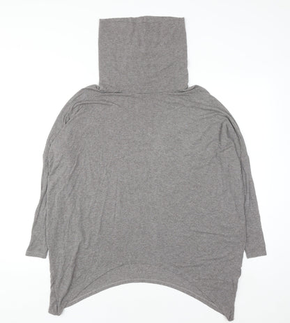 Label Lab Women’s Grey Roll Neck Relaxed Pullover Jumper Size S