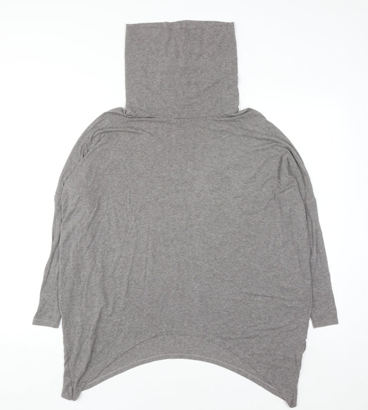 Label Lab Women’s Grey Roll Neck Relaxed Pullover Jumper Size S