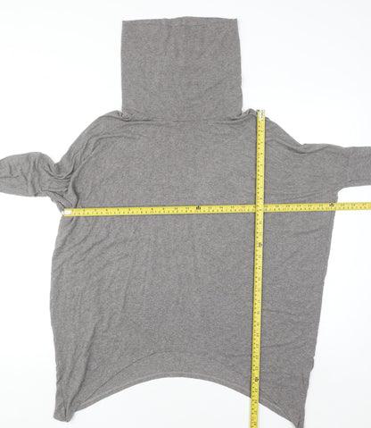 Label Lab Women’s Grey Roll Neck Relaxed Pullover Jumper Size S