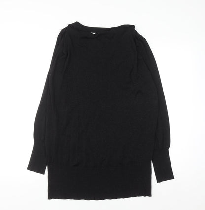 Coast Womens Black Cowl Neck Long Sleeve Knit Jumper Size M