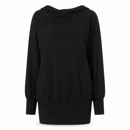 Coast Womens Black Cowl Neck Long Sleeve Knit Jumper Size M