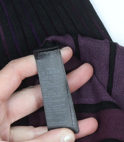 Monsoon Women Black Purple Fit & Flare Midi Dress Size 14