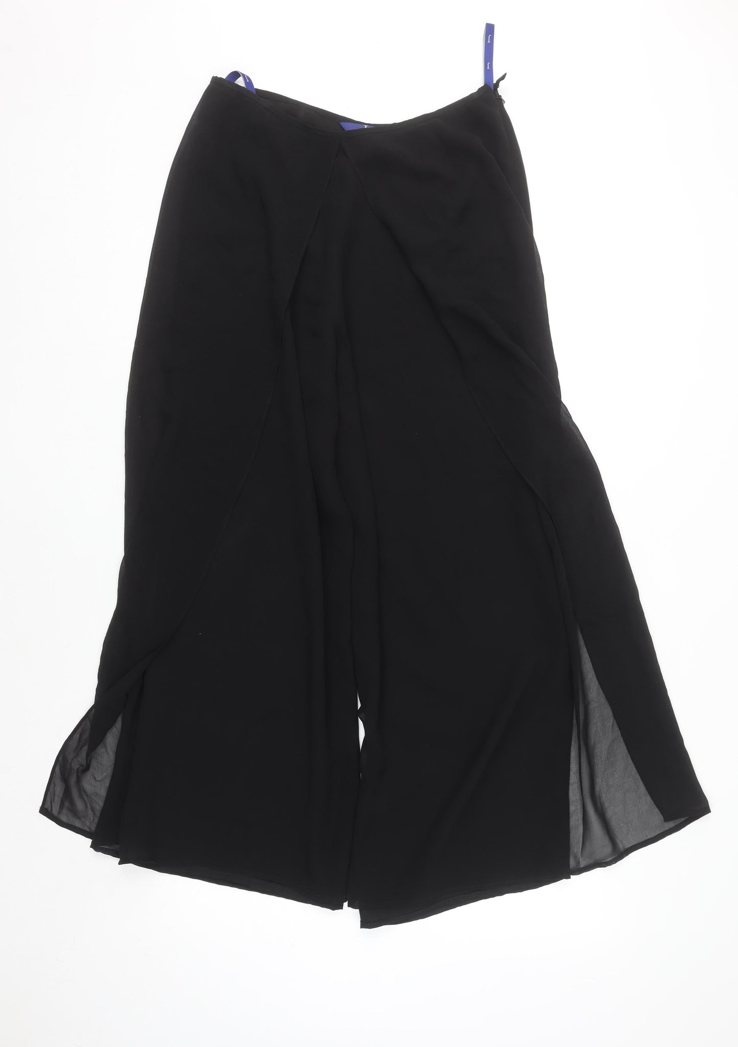 Jasper Conran Black Silk Wide-Leg Trousers Size 12 Women Elegant Evening