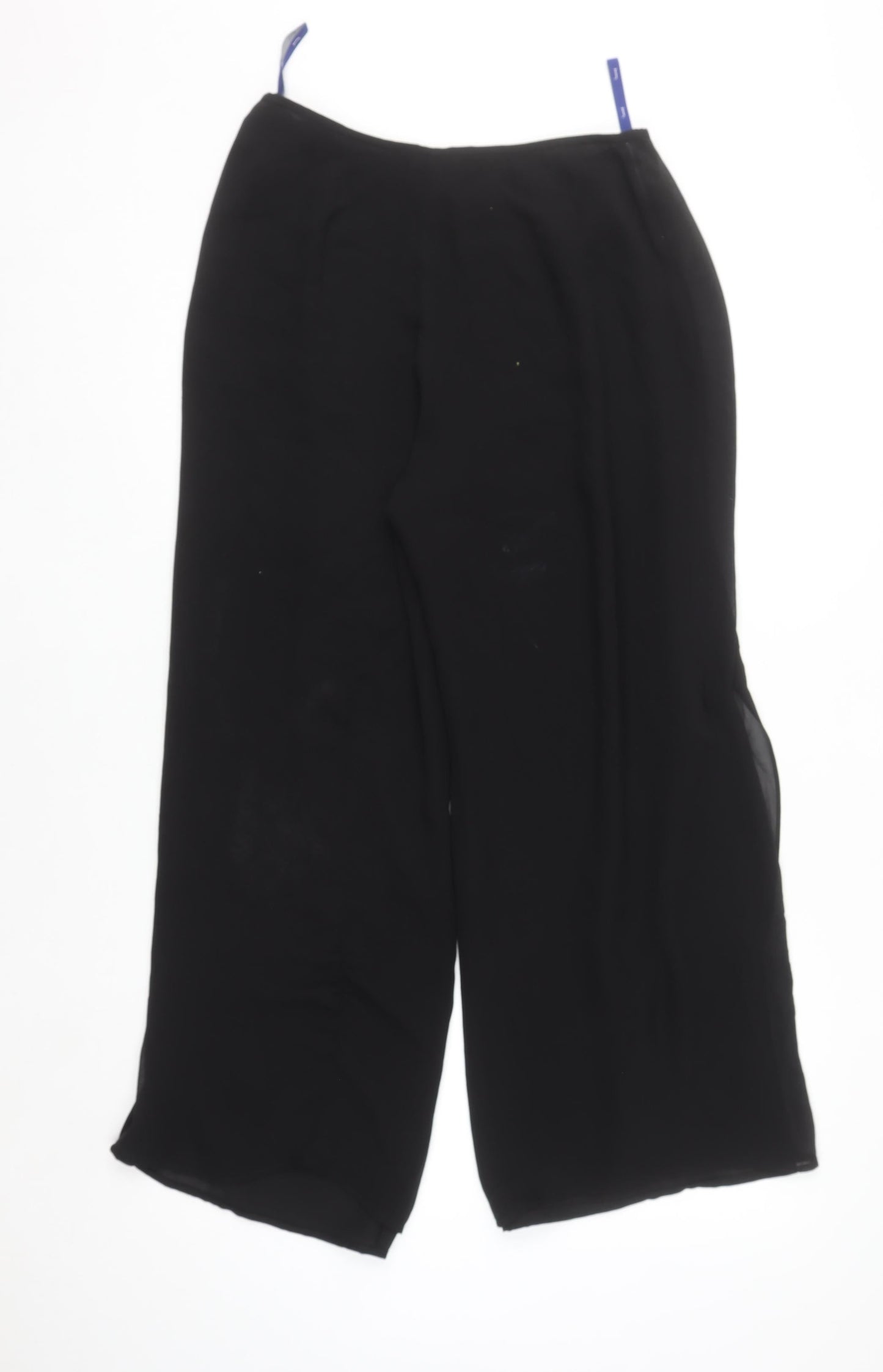 Jasper Conran Black Silk Wide-Leg Trousers Size 12 Women Elegant Evening