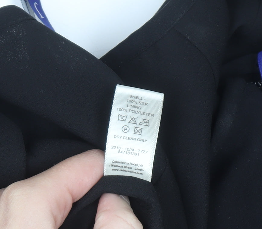 Jasper Conran Black Silk Wide-Leg Trousers Size 12 Women Elegant Evening