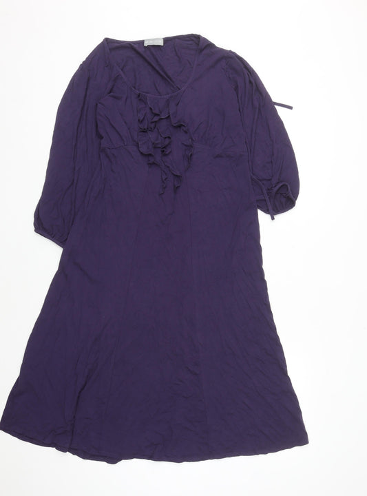 Marks and Spencer Per Una Women’s Purple A-Line Knee Length Dress Size 14