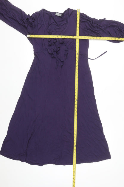Marks and Spencer Per Una Women’s Purple A-Line Knee Length Dress Size 14