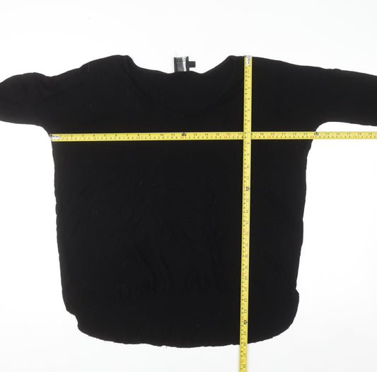 ASOS Tall Women's Black V-Neck Long Sleeve Jumper Size 14