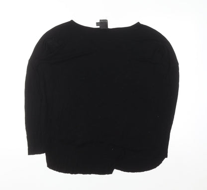 ASOS Tall Women's Black V-Neck Long Sleeve Jumper Size 14