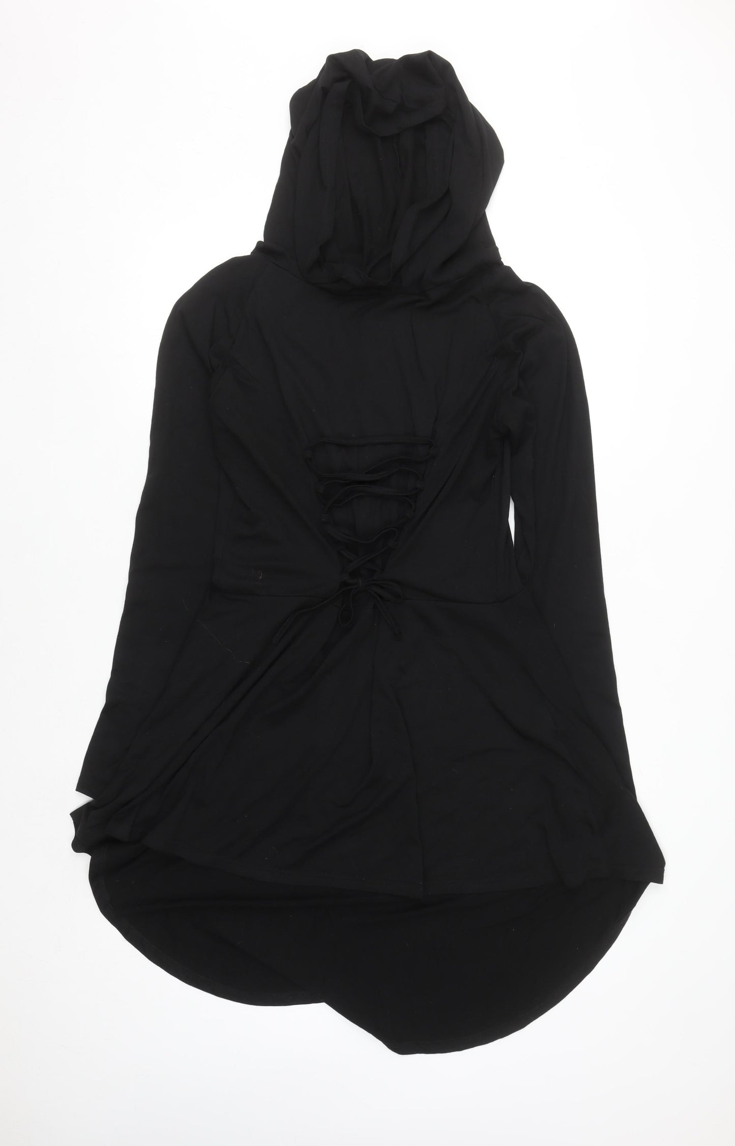 YAOHUOLE Women’s Black L Hi-Low Hooded Fit & Flare Dress