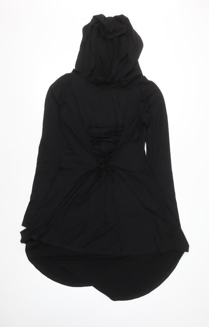 YAOHUOLE Women’s Black L Hi-Low Hooded Fit & Flare Dress
