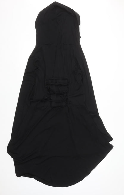 YAOHUOLE Women’s Black L Hi-Low Hooded Fit & Flare Dress