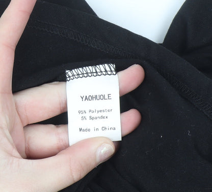 YAOHUOLE Women’s Black L Hi-Low Hooded Fit & Flare Dress