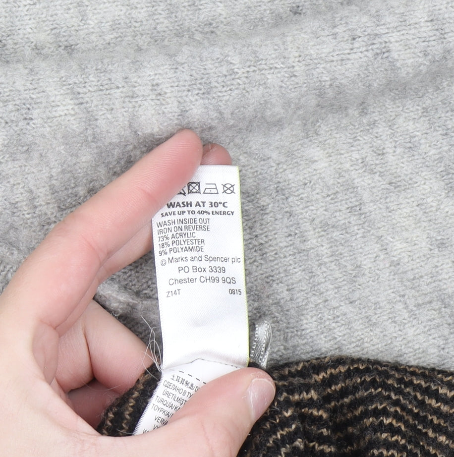 Marks and Spencer Women’s Brown Striped Long Sleeve Knit Cardigan S
