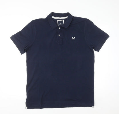 Crew Clothing Company Men's Blue Cotton Polo Shirt Size L