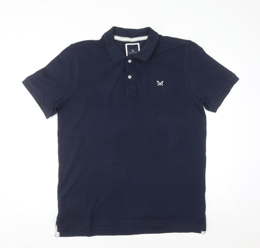 Crew Clothing Company Men's Blue Cotton Polo Shirt Size L