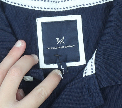 Crew Clothing Company Men's Blue Cotton Polo Shirt Size L