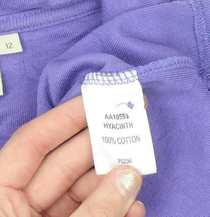 Cotton Traders Women Purple Size 12 Polo Shirt 100% Cotton Short Sleeve