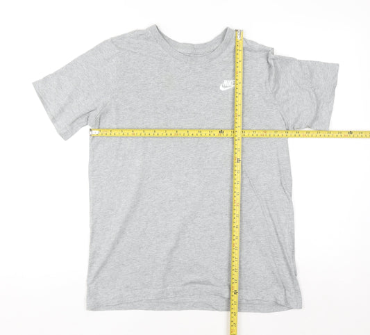 Nike Men's Grey Cotton Crew Neck Short Sleeve T-Shirt Size S