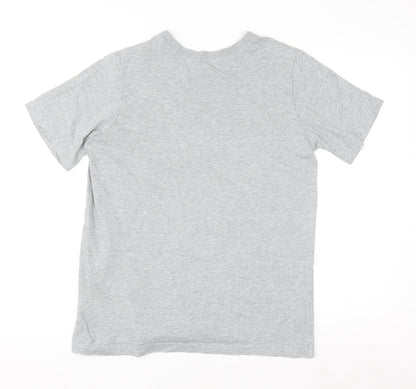 Nike Men's Grey Cotton Crew Neck Short Sleeve T-Shirt Size S