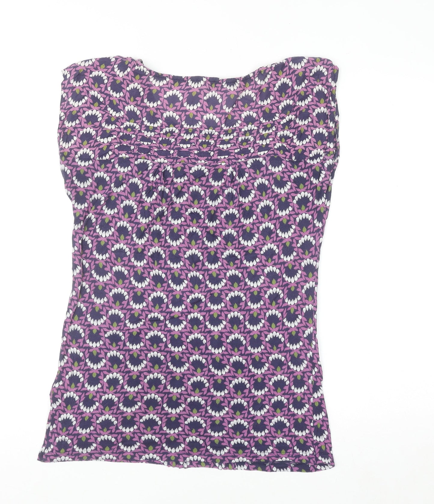 White Stuff Women's Purple Floral Sleeveless Tunic Blouse Size 10