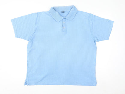 Cotton Traders Men's Blue Short Sleeve Polo Shirt Size L 100% Cotton